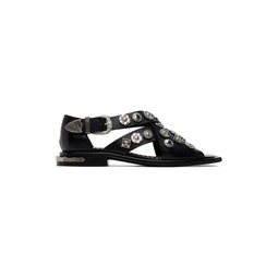 Black Embellished Sandals 231492F124019
