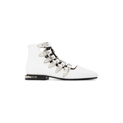 White Buckle Boots 232492F113006