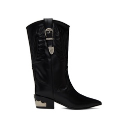 Black Topstitch Cowboy Boots 232492F114001