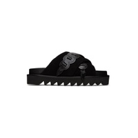 SSENSE Exclusive Black Cross Strap Sandals 231492F124007