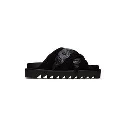 SSENSE Exclusive Black Cross Strap Sandals 231492F124007