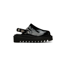 Black Embellished Loafers 231492F121006