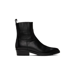SSENSE Exclusive Black Embroidered Chelsea Boots 232688M223009