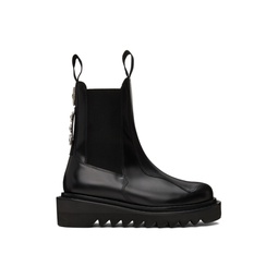 SSENSE Exclusive Black Hard Leather Chelsea Boots 232688M223006