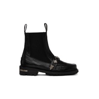 Black Leather Chelsea Boots 222688M223008