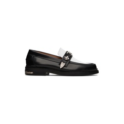 SSENSE Exclusive Black   White Hard Loafers 232688M231017