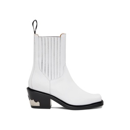 White Hardware Ankle Boots 231688M223003