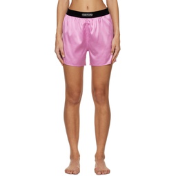 Pink Elasticized Pyjama Shorts 241076F088001