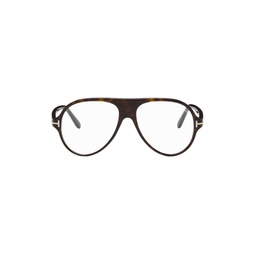 Brown Pilot Glasses 241076M133043
