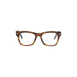 Tan Square Glasses 241076M133025