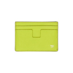 Green Leather Classic Card Holder 241076M163049