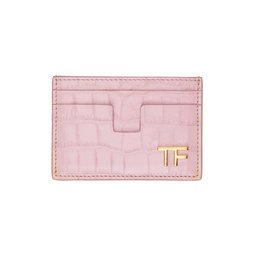 Pink Shiny Stamped Croc TF Card Holder 241076F037000