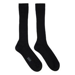 Black Rib Socks 241076M220002