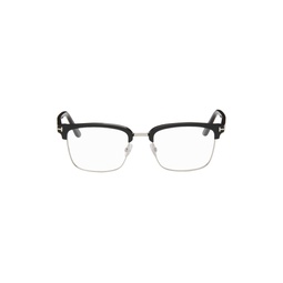 Black   Silver Half Rim Glasses 241076M133034