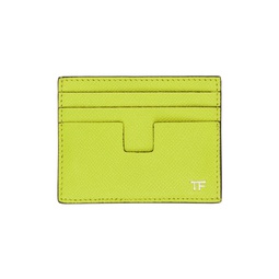 Green Small Grain Leather Card Holder 241076M163037