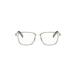 Gold   Black Blue Block Square Glasses 221076M133110