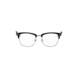 Black   Silver Browline Glasses 241076M133040