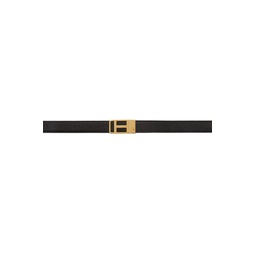 Reversible Black Leather Belt 221076M131006