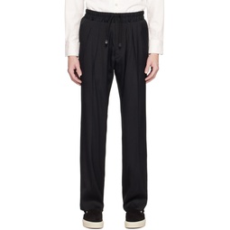 Black Pleated Trousers 231076M190019
