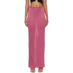 Pink Slinky Maxi Skirt 231076F093003
