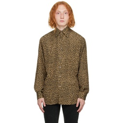 Brown Leopard Print Shirt 222076M192021