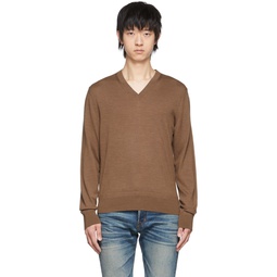 Brown Wool Sweater 221076M206001