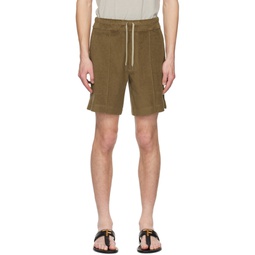 Brown Towelling Shorts 231076M193003