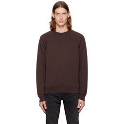 Brown Garment Dyed Sweatshirt 222076M204002
