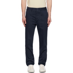 Navy Creased Trousers 232076M191007