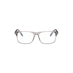 Gray Blue Block Square Glasses 221076M133118