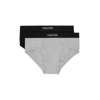 Two Pack Black   Gray Briefs 232076M217002