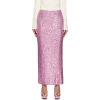 Purple All Over Sequins Maxi Skirt 231076F093000