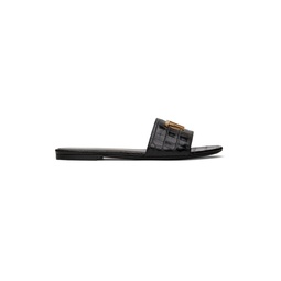 Black Croc Sandals 231076F124004