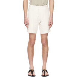 White Towelling Shorts 231076M193002
