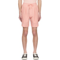Pink Pleated Shorts 231076M193018