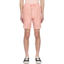 Pink Pleated Shorts 231076M193018