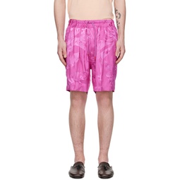 Pink Floral Shorts 231076M193019