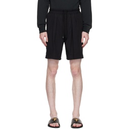 Black Pleated Shorts 232076M193000