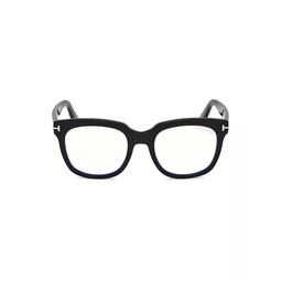 52MM Geometric Blue Filter Eyeglasses