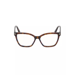 53MM Square Blue Filter Eyeglasses