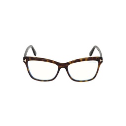 55MM Blue Block Square Eyeglasses