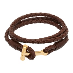 Brown Leather Bracelet 241076M142005