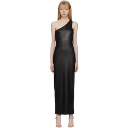 Black Compact Glossy Long Dress 221076F054000