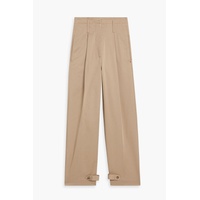 Greta pleated cotton-blend twill tapered pants