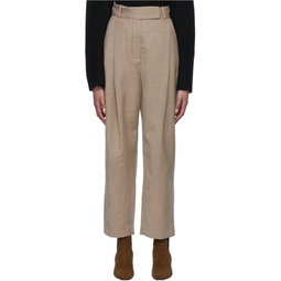 Brown Pleated Trousers 222771F087001