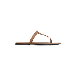 Tan The T Strap Sandals 231771F124003