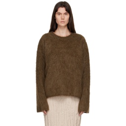 Brown Boxy Sweater 222771F096010