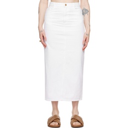 White Sera Denim Midi Skirt 241933F092001