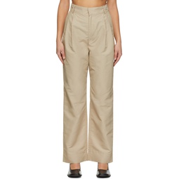Beige Polyester Trousers 221083F087000