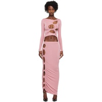 SSENSE Exclusive Pink Long Sleeve T-Shirt & Midi Skirt Set 231034F054009